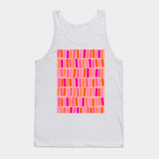 Pink and Orange, Abstract, Lines and Stripes Tank Top